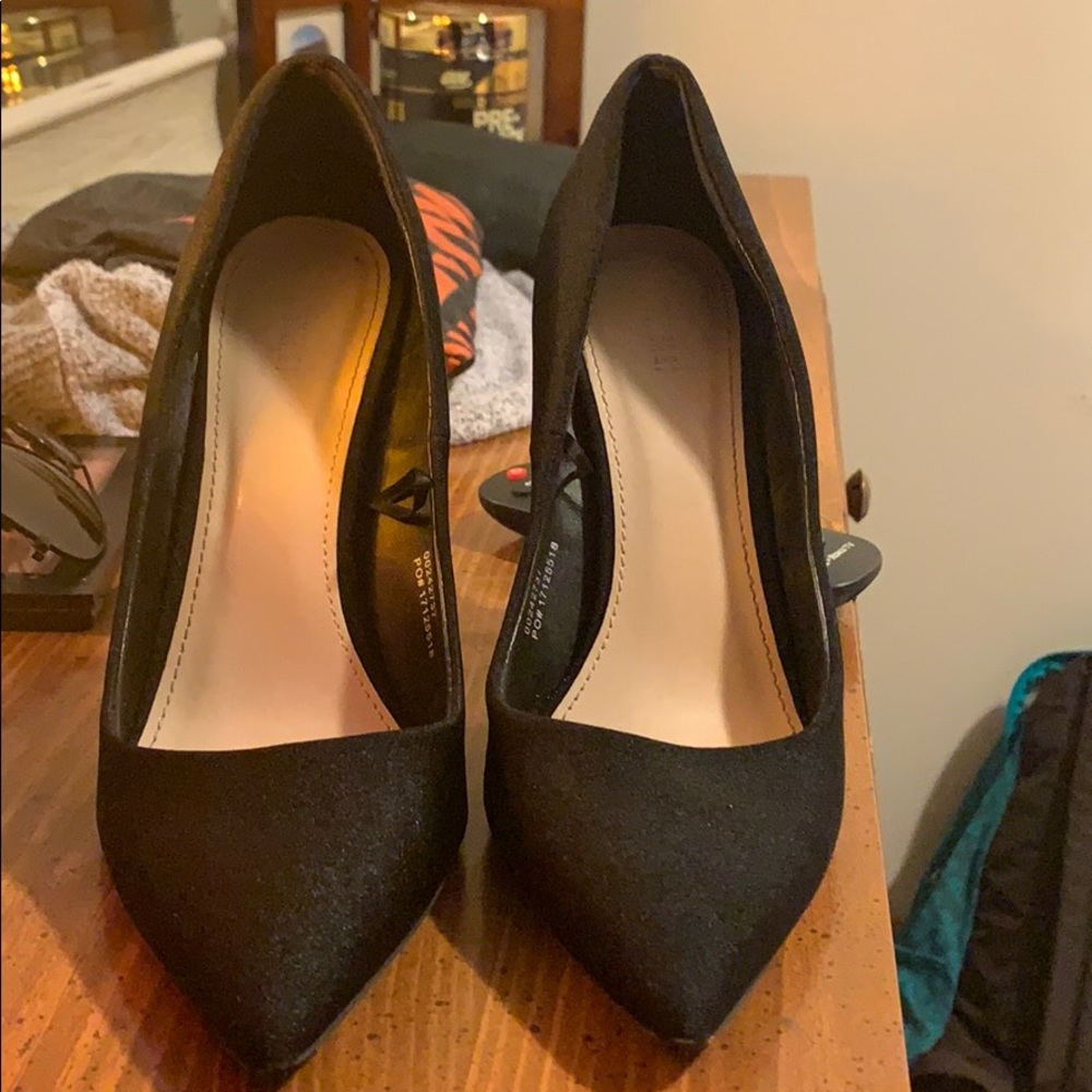 Black high heel shoes